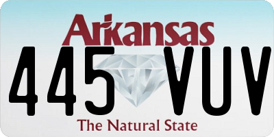 AR license plate 445VUV