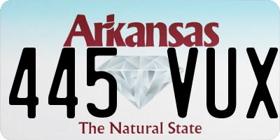 AR license plate 445VUX