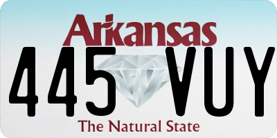 AR license plate 445VUY