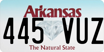 AR license plate 445VUZ