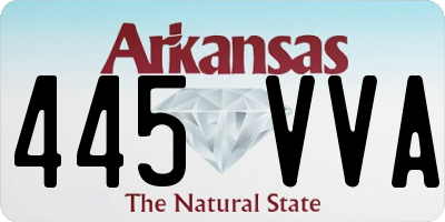 AR license plate 445VVA