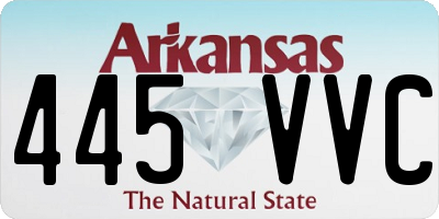 AR license plate 445VVC