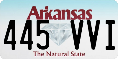 AR license plate 445VVI