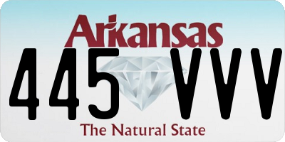 AR license plate 445VVV