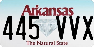 AR license plate 445VVX
