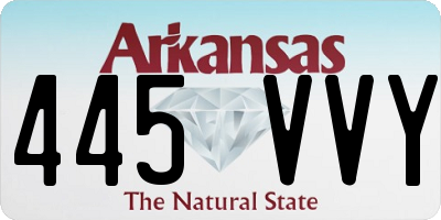 AR license plate 445VVY