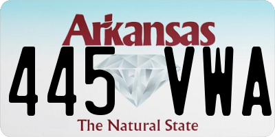 AR license plate 445VWA