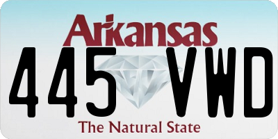 AR license plate 445VWD