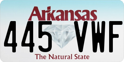 AR license plate 445VWF