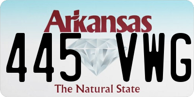 AR license plate 445VWG