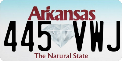 AR license plate 445VWJ