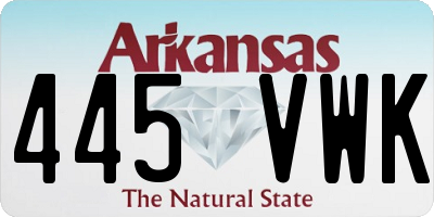 AR license plate 445VWK