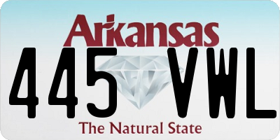 AR license plate 445VWL