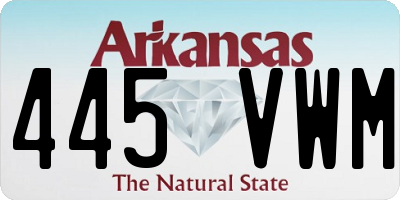 AR license plate 445VWM