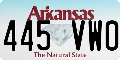 AR license plate 445VWO