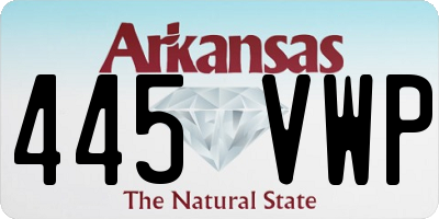 AR license plate 445VWP