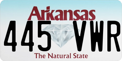 AR license plate 445VWR