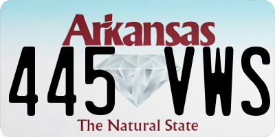 AR license plate 445VWS