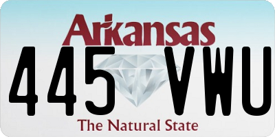 AR license plate 445VWU