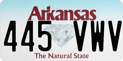 AR license plate 445VWV
