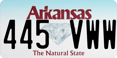 AR license plate 445VWW
