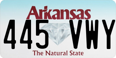 AR license plate 445VWY
