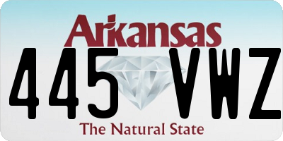 AR license plate 445VWZ
