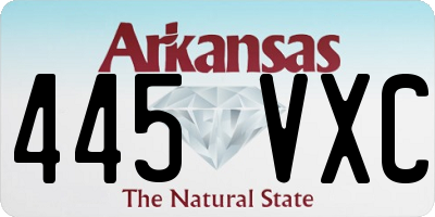AR license plate 445VXC