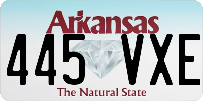 AR license plate 445VXE