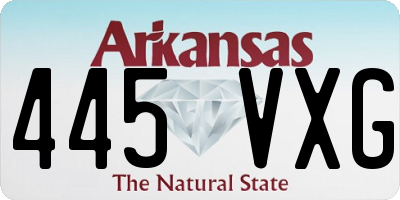 AR license plate 445VXG