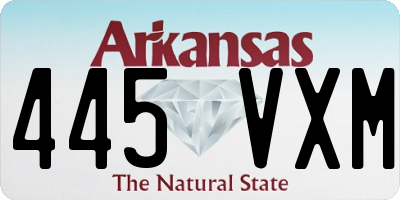 AR license plate 445VXM