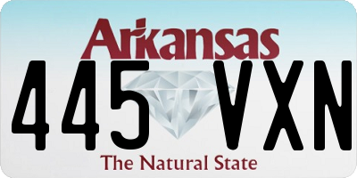AR license plate 445VXN