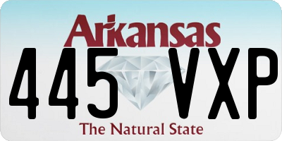 AR license plate 445VXP