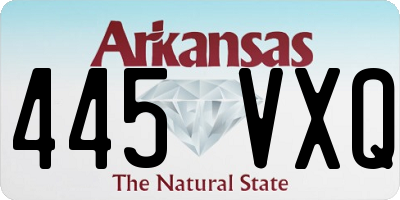 AR license plate 445VXQ