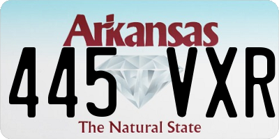 AR license plate 445VXR