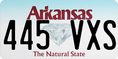 AR license plate 445VXS
