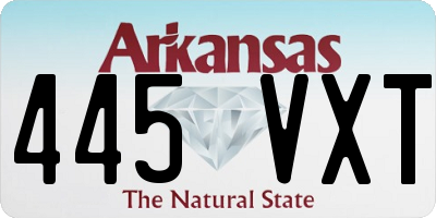 AR license plate 445VXT