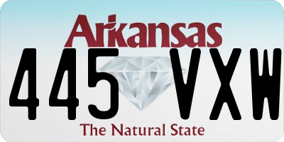 AR license plate 445VXW
