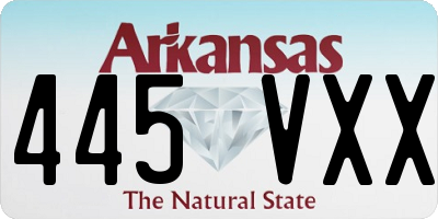 AR license plate 445VXX
