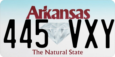 AR license plate 445VXY