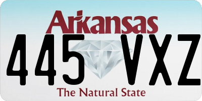 AR license plate 445VXZ