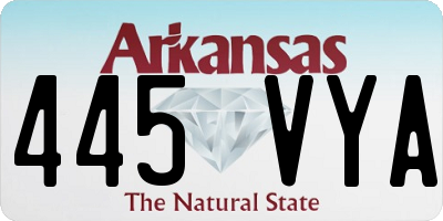 AR license plate 445VYA