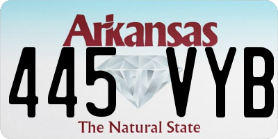 AR license plate 445VYB