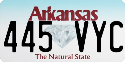 AR license plate 445VYC