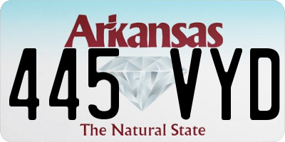 AR license plate 445VYD
