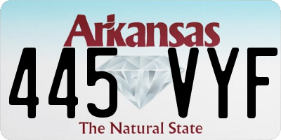 AR license plate 445VYF