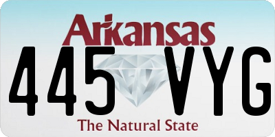 AR license plate 445VYG