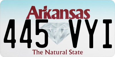 AR license plate 445VYI