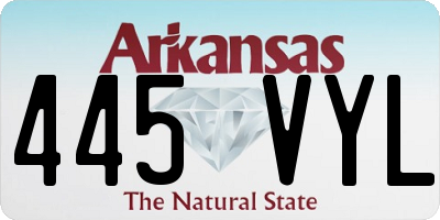 AR license plate 445VYL