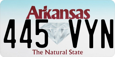 AR license plate 445VYN